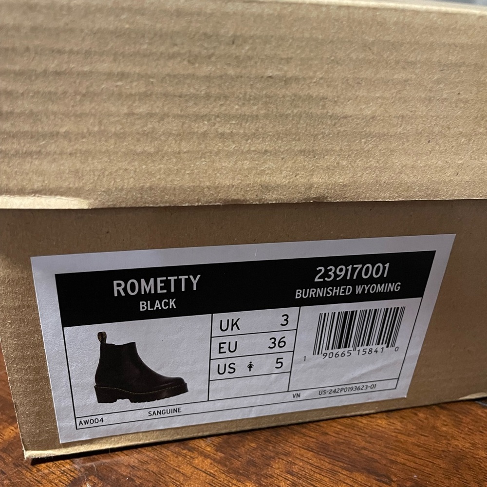 Dr. Martens Rometty Burnished Black Boots